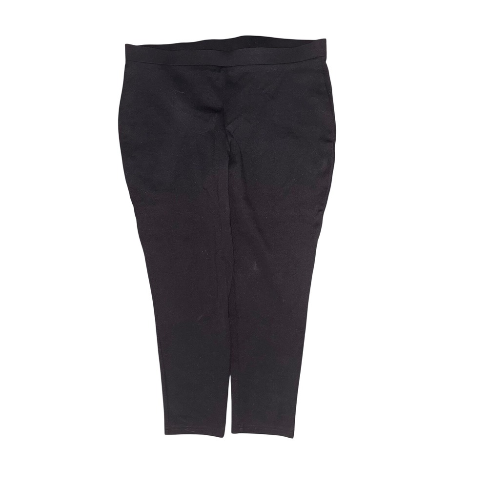 Chico's Crop Pants Size 2 Black Elastic Waist Tapered Leg Stretch Casual Work